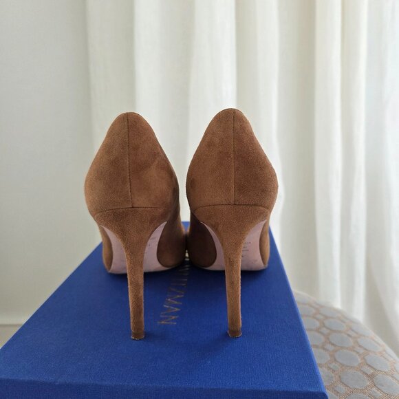 Stuart Weitzman Anny Basket brown suede leather 5.5 - Picture 6 of 11